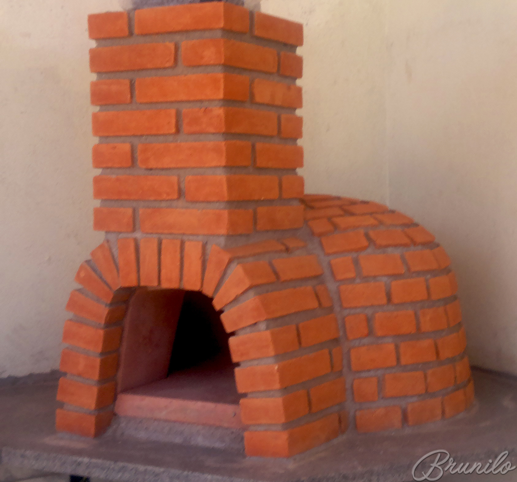 Forno a lenha em tijolinho 