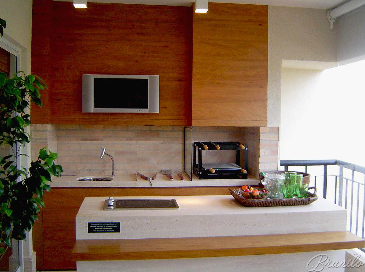 Churrasqueira integrada com bancada